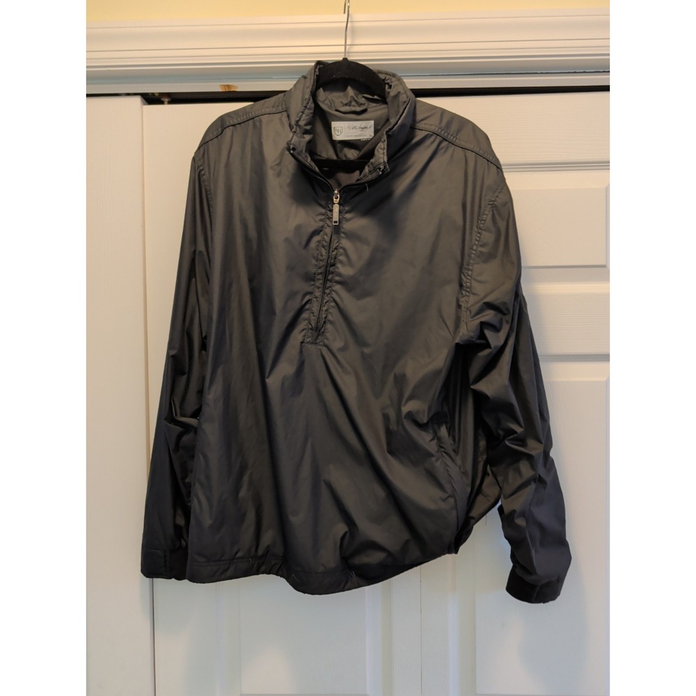 Walter Hagen Performance Golf Rain Gear Quarter Zip Pullover Jacket Mens L Black